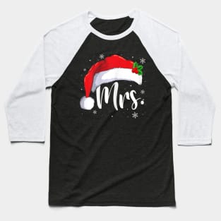 Mr Mrs Claus Christmas Couples Matching His And Her Pajamas Baseball T-Shirt